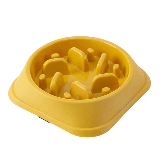 Non-Slip Food Feeder bowl USAdrop Yellow Square 