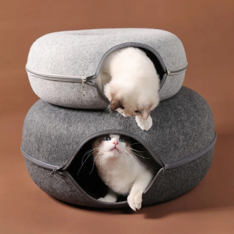 Cozy Cat Haven + Play Tunnel Cat Toy Luxe Pet Store 