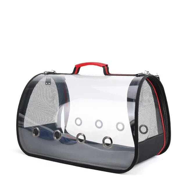 Clear Kitty Carrier Cat Travel Bag USAdrop Red S 