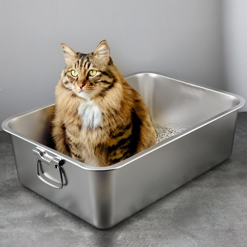 Stainless Steel Kitty Litter Litter Tray USAdrop 