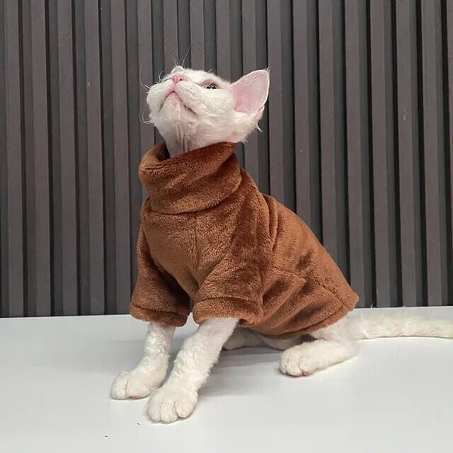 Fashionable Cat Winter Jumper Cat Clothing USAdrop Brown Coffee XS 