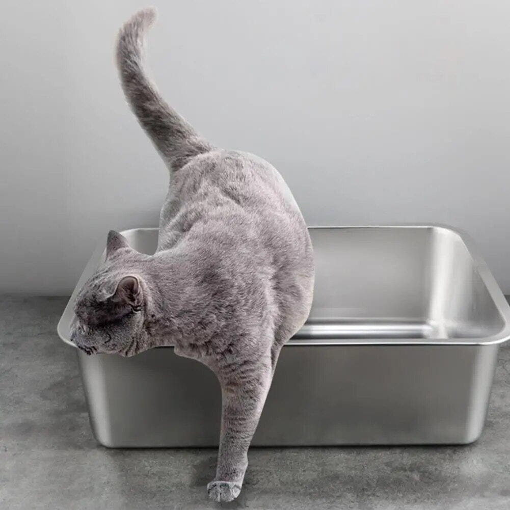 Stainless Steel Kitty Litter Litter Tray USAdrop 