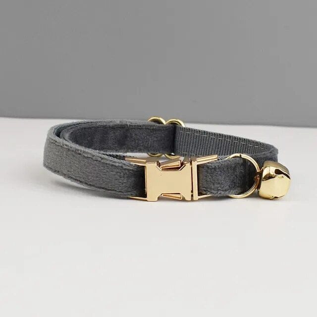 Custom Velvet Collar Velvet Cat Collar USAdrop Dark Grey L Collar